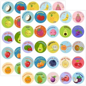Autocollants et étiquettes personnalisés inspirants et motivants sur le thème des fruits français – Récompenses pour la salle de classe, cadeaux pour les enseignants, logo personnalisé pour le shopping - Product Image 5