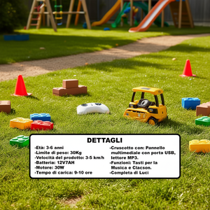 Bulldozer électrique Caterpillar 12V 30W avec télécommande pour enfants de 3 à 6 ans - Product Image 3