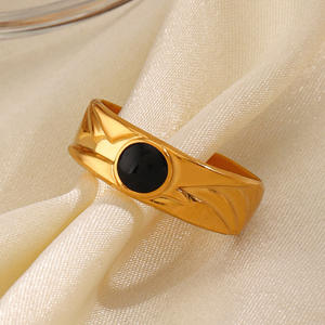 Anillo redondo <span class=keywords><strong>de</strong></span> textura lujosa, anillos <span class=keywords><strong>de</strong></span> piedras <span class=keywords><strong>preciosas</strong></span> con temperamento <span class=keywords><strong>de</strong></span> apertura <span class=keywords><strong>de</strong></span> aceite por goteo, joyería Popular <span class=keywords><strong>de</strong></span> acero inoxidable estilo <span class=keywords><strong>Instagram</strong></span> para mujer - Product Image 2