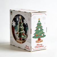 Puzzle 3D Kartun Natal Terlaris, Hadiah Natal, Puzzle 3D Natal Kardus Buatan Tangan Khusus untuk Anak-Anak