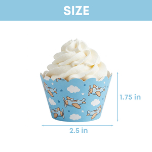 Moules à muffins en papier thème <span class=keywords><strong>avion</strong></span> Xieli, résistants à la graisse, de qualité alimentaire, pour fête d'anniversaire de garçons - Product Image 3