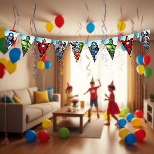 Guirnalda de Banderines de los Vengadores para Fiestas, 2.3M, Triangulares de Plástico, Decoraciones para Fiestas, Artículos de Cumpleaños Desechables - Product Image 2