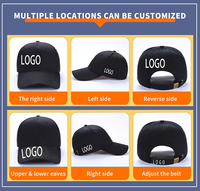 Casquette structurée 6 panneaux en coton lavé brodé sur mesure de haute qualité, respirante, vierge pour logo, style streetwear