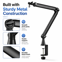 Support de microphone universel pliable et réglable F40 pour ordinateur de bureau, bras articulé pour micro gaming