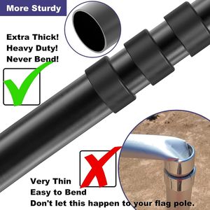 Kit de Mástil Telescópico de Aluminio de 30 Pies DB con Bandera Estadounidense de 3x5 y Adorno de Bola para Uso Comercial y Residencial en Exteriores - Product Image 5