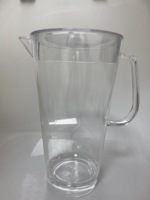 Pichet en acrylique écologique recyclable classique de 64 oz sans BPA avec couvercle et poignée pour boire directement, fabriqué dans le Zhejiang, Chine