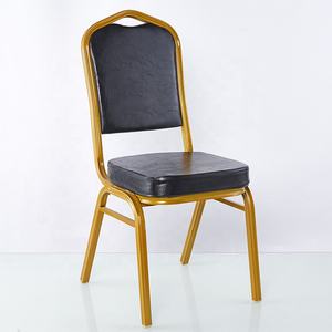 เก้าอี้จัดเลี้ยงแบบซ้อนได้หนัง PU สีแดงสีน้ำเงินสีดำสำหรับงานเลี้ยงงานแต่งงานโรงแรมเฟอร์นิเจอร์ห้องโถงจัดเลี้ยงสีทอง - Product Image 3