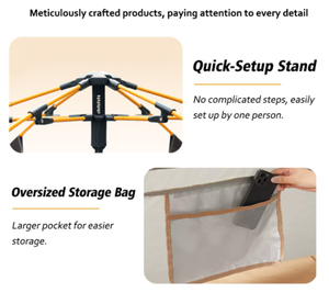 Carpa de Camping Impermeable y Resistente al Viento de Una Sola Capa, Portátil y Ligera para Acampar, Hacer Senderismo y Viajar - Product Image 5