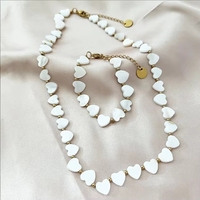 Collar de Perlas Naturales a la Moda para Mujer, Estilo Bohemio, Cadena Clásica con Forma de Corazón, Joyería de Playa, Regalo