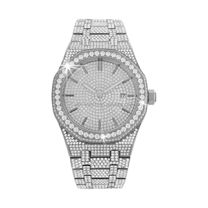 Montre de luxe hip-hop OEM, mécanique automatique, cristal saphir, mouvement japonais, 42 mm, entièrement sertie de diamants moissanite, plongeur, 50 bars d'étanchéité - Product Image 1