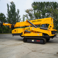 Mini Grúa Araña Móvil de 5 Toneladas con Motor Diésel, Orugas y Altura de Elevación de 16.5m y Potencia de 55KW