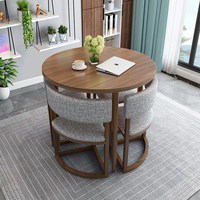 Nouveaux ensembles de meubles de restaurant, tables rondes et chaises en bois massif et marbre coloré pour café et restaurant