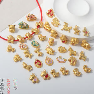 Venta directa de fábrica antiguo <span class=keywords><strong>Fa</strong></span> Sha Jin colgante de caballo de dibujos animados 2026 caballo del zodiaco Xiaomu Ma <span class=keywords><strong>Fu</strong></span> Ma Diy accesorios al por mayor - Product Image 2