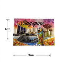 Aimant de réfrigérateur en résine 3D de Singapour, Merlion, souvenir touristique, décoration de la maison, cadeau