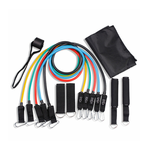 Ensemble de 11 bandes de résistance élastiques pour entraînement de <span class=keywords><strong>musculation</strong></span>, 5 niveaux, avec poignées, pour usage domestique, en latex - Product Image 5