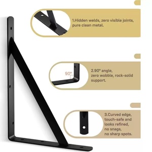 Soportes Triangulares de Alta Resistencia de Una Sola Cara <span class=keywords><strong>para</strong></span> Estantes Flotantes, Soporte de Esquina <span class=keywords><strong>para</strong></span> Montaje en Pared, Acero Galvanizado con Recubrimiento en Polvo - Product Image 3