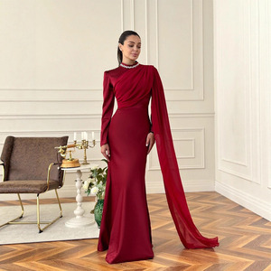 Robe <span class=keywords><strong>de</strong></span> soirée élégante et luxueuse à manches longues pour femmes - Robe <span class=keywords><strong>de</strong></span> soirée formelle ajustée avec une silhouette sophistiquée, idéale - Product Image 5