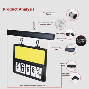Supermarkt Sonderaktion für Pop Billboard Drahtseil zug Gewerbliche Verwendung Aluminium legierung Schiene Umwelt freundliche Decken behang - Product Image 5