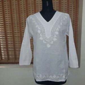 2024 Cheap Beachwear Cover <b>White</b> High Quality Women's 100% Polyester Breathable One-Shoulder V-Neck Print Embroidery WL - Product Image 3