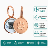 Großhandel PeaKeen Langlebiges Anpassbares NFC Smart Haustier-ID-Tag mit QR-Code, Tiermuster, Personalisiertes Niedliches Kristall-Hundemarke aus Polyester