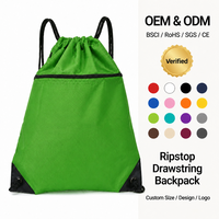 Sacs à dos en nylon personnalisés avec cordon de serrage, style tendance, logo imprimé sur mesure, pliables, portables, utilisation quotidienne, souples, unisexes, imperméables