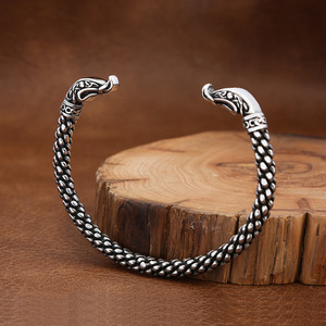 Yunnique Pulsera de plata tibetana con dragón para hombre, estilo retro, ajustable, joyería de moda - Product Image 2