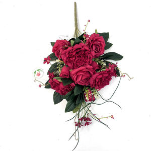 Gran oferta de fábrica, arbusto de <span class=keywords><strong>flores</strong></span> funerarias mixtas de 62cm, <span class=keywords><strong>flores</strong></span> artificiales para Arreglo de cementerio, <span class=keywords><strong>flores</strong></span> conmemorativas - Product Image 2