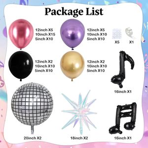 Kit <span class=keywords><strong>de</strong></span> Arco <span class=keywords><strong>de</strong></span> Globos <span class=keywords><strong>de</strong></span> Discoteca Personalizado, Globos <span class=keywords><strong>de</strong></span> Látex con Bola <span class=keywords><strong>de</strong></span> Discoteca y Globos <span class=keywords><strong>de</strong></span> Aluminio con Notas Musicales para Decoración <span class=keywords><strong>de</strong></span> Fiestas Retro <span class=keywords><strong>de</strong></span> <span class=keywords><strong>los</strong></span> 80s y 90s - Product Image 2