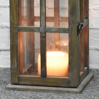 Luckywind Rustique Marron Antiques Faits À La Main Cadeaux & Artisanat Bougie Lanterne, lanterne en bois de jardin et lanternes en gros