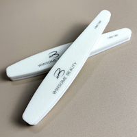 Vente en gros de polissoirs à ongles en bois de qualité supérieure, grain 100/180, éponge abrasive colorée double face réutilisable, logo personnalisé OEM/ODM