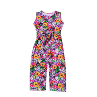 Combinaisons personnalisées pour filles, vêtements d'été pour filles avec design sans manches et jambes larges, tenue décontractée quotidienne, combinaison pour filles et enfants, vente en gros