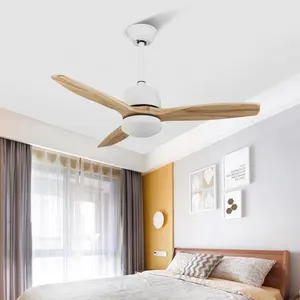 Ventilateurs de plafond de luxe modernes Ventilateur de plafond LED à télécommande à intensité variable avec lampe décorative pour salon et chambre à coucher
