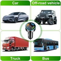 Cargador de Coche de 250W con 5 Puertos, Carga Rápida PD QC3.0, Adaptador de Cargador de Teléfono USB C para Coche con Indicador de Voltaje para iPhone, Samsung, Huawei, Xiaomi