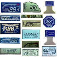Écran LCD 5 pouces pour tableau de bord de moto, affichage TN négatif, film bleu, code segmenté, rétroéclairage LED, fond bleu, blanc