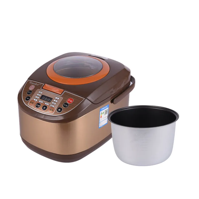 Rice Cooker Electric Portable Meal Container Porridge Heater Soup Stew Pot Mini Low Sugar Carbo 5L Digital Silver Small Crest