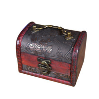 Handgefertigte retro-Schatzkiste mit Schloss klassische hölzerne Aufbewahrungsbox in MDF für Geschenk Handwerk Kerze oder Aufkleber Aufbewahrung