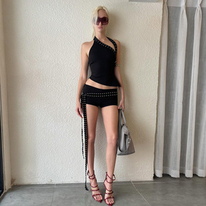 Nouvelle Collection Été : Ensemble Tendance Haut Asymétrique Slim et Short pour Femme - Product Image 4