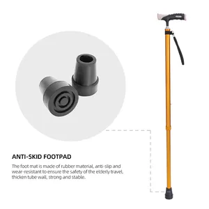 El bastón de aluminio portátil para personas mayores se puede plegar para que las personas mayores usen muletas para caminar