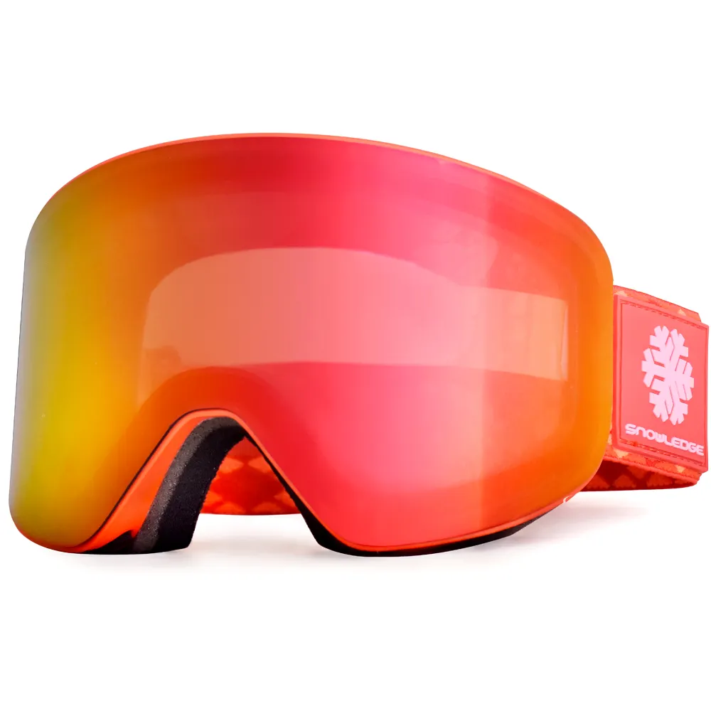HUBO 197A Custom Made Ce Ski Snow Goggles Frameless Uv Hd Cylinder Super Magnetic Antifog Ski Goggles