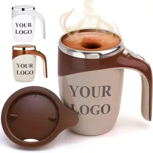 New Arrivals 2023 380ml Lazy Mixer Electric Portable Auto Rotating Protein Shake Bottle Coffee Mug With Lid Custom Logo