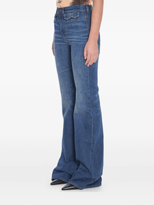 Özel yüksek bel kadın alevlendi kot sıska Fit nefes Denim giyim mavi bayanlar için - Product Image 3