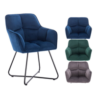 Chaise d'appoint en velours à bras haut doux et confortable de luxe moderne