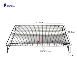 Hongfa Cooling Rack 42.5x27.7cm Foldable Carbon Steel Black Electrophoretic Baking Pastry Tools - Product Image 2