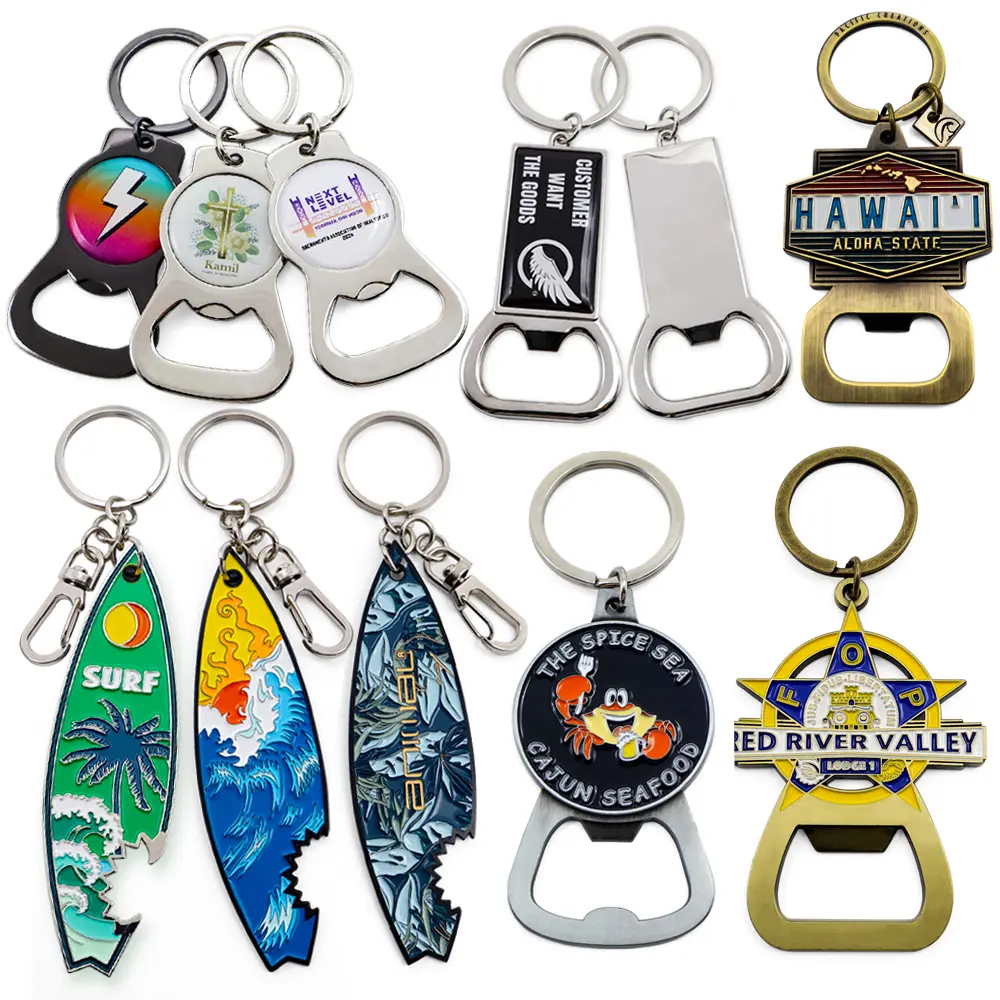 Promotional Customizable Portable Can Bottle Opener Key Chain Custom Logo Beer Opener Keychain