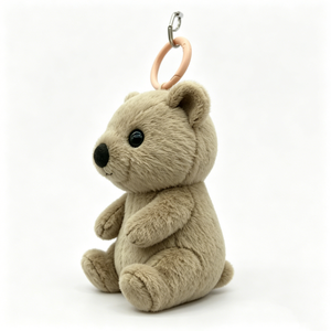 Customized Adorable quokka plush keychain gift,Soft beige quokka plush keychain,<b>Mini</b> sitting quokka stuffed toy <b>keyring</b> - Product Image 1