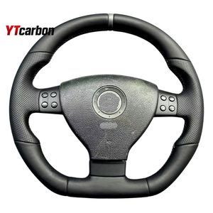YTcarbon para <span class=keywords><strong>Golf</strong></span> <span class=keywords><strong>MK5</strong></span> <span class=keywords><strong>GTI</strong></span> R, piezas de automóvil, accesorios de Interior de coche, <span class=keywords><strong>volante</strong></span> de cuero completo personalizado - Product Image 2