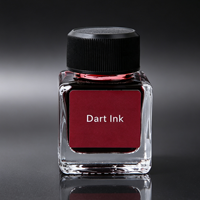 Flacon d'encre carré en verre vide de 25 ml pour stylo-plume, avec logo personnalisé, pot d'encre en verre transparent avec couvercle à vis noir, conteneur d'encre en gros
