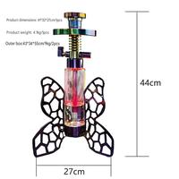 Nouvelle chicha arabe complète en acier inoxydable 304, forme papillon, givrée, classique, haut de gamme, colorée, avec grand tuyau unique
