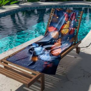 Beach <strong>Towel</strong> Classic Butterfly Print for Bathroom Absorbent Quick Dry Beach <strong>Towel</strong> Custom Soft Shower <strong>Towel</strong> for Travel - Product Image 5