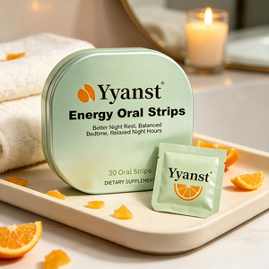 Bandes orales énergétiques 30 unités Orange Agrumes Dissolution rapide Équilibre Relaxation avant le sommeil Nuit Revitalisation quotidienne Marque privée OEM - Product Image 3